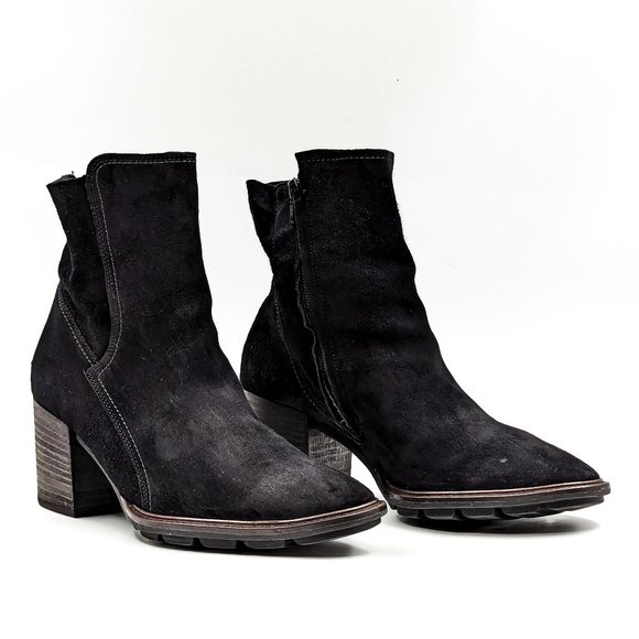 Paul Green Women Jules Dressy Office Black Suede Bootie Boots 9US 6.5 AUS - Picture 1 of 11